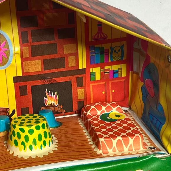 Vintage 1967 Mattel Liddle Kiddles Kabin toy Doll Carry Case Alco orange roof - Picture 11 of 14